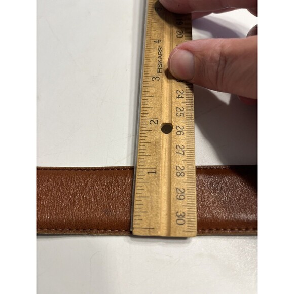 Vintage Coach British Tan Leather Belt 34 Made in the USA - Picture 5 of 16